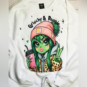 Grinch girl crewneck